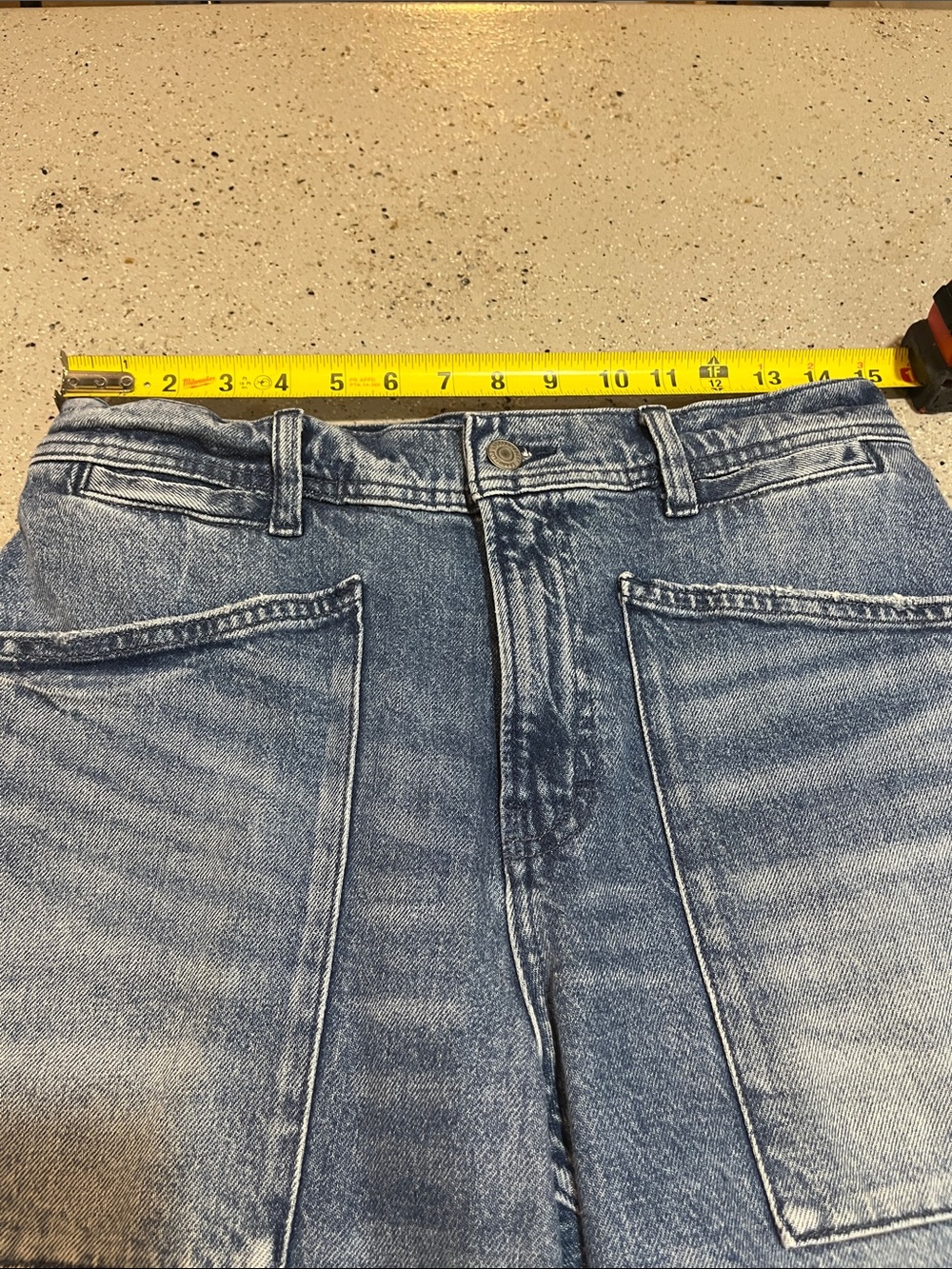 LUCKY BRAND LUCKY LEGEND HIGH RISE WIDE LEG PATCH POCKET DENIM JEANS BLU SIZE 10 - Picture 9 of 13